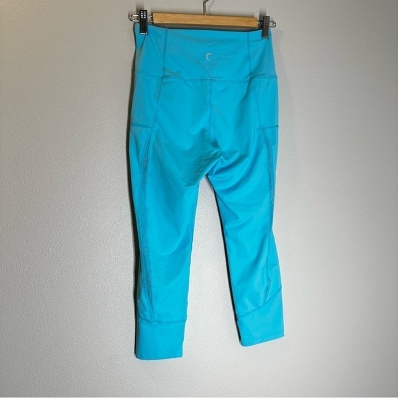 ZYIA Light n Tight Hi-Rise Crop Leggings Mesh Stripe Bright Blue Size 4 Women’s - Picture 7 of 10